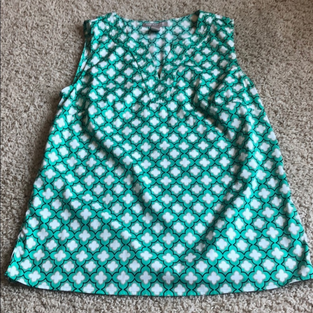 Banana Republic Quatrefoil Print Blouse Sz Small